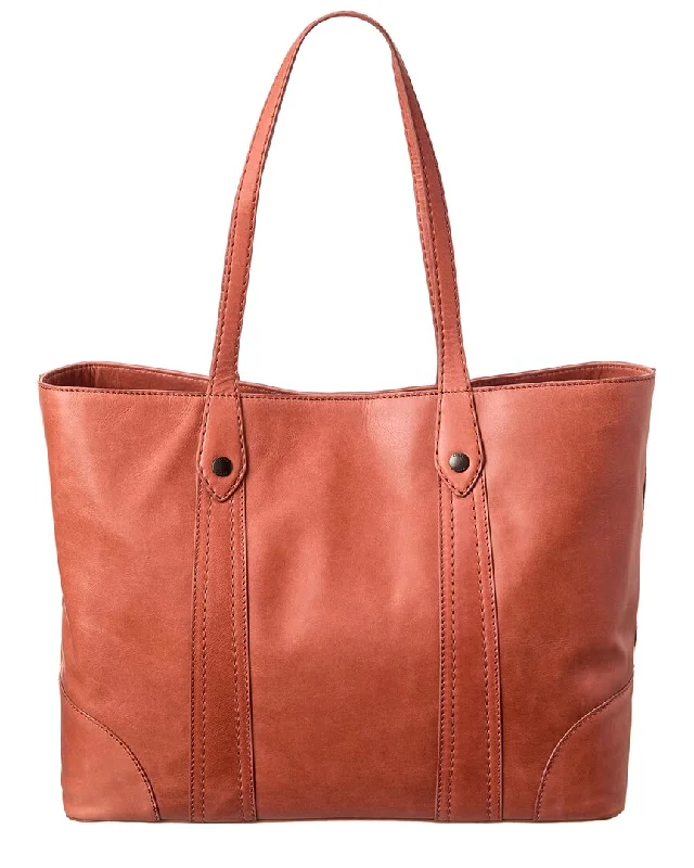 Handle bags with expandable sides for flexibility -Frye Melissa Leather Shopper Tote