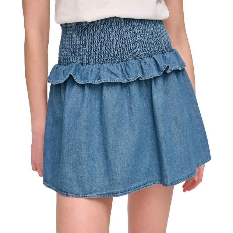 Valentine's Day Dresses for Romance -DKNY Jeans Womens Denim Smocked Denim Skirt