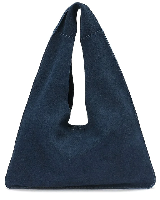 Handle bags with sturdy leather grip accents -Tiffany & Fred Paris Suede Hobo Bag