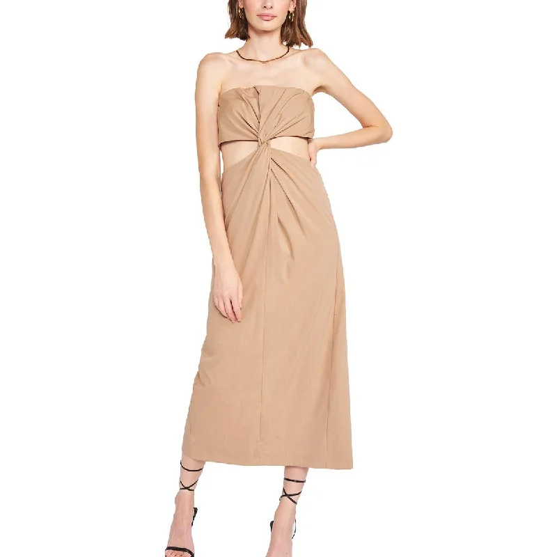 Buttoned Dresses for Stylish -En Saison Womens Beverly Strapless Cut-Out Midi Dress