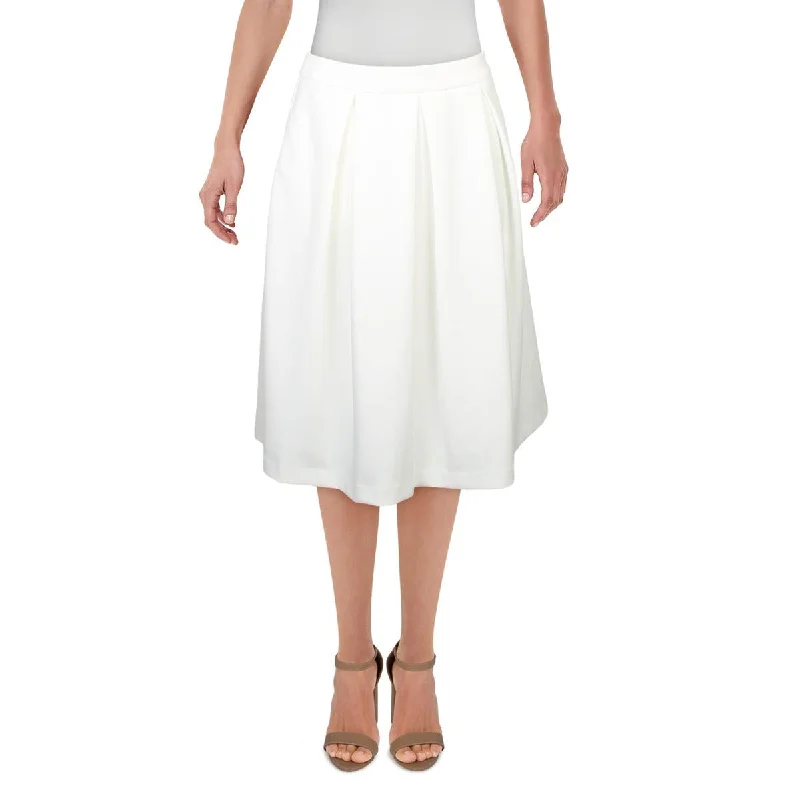 Nylon Dresses for Stretchable -Calvin Klein Womens Petites Pleated Below Knee Midi Skirt