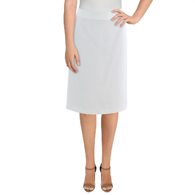 High-waisted skirts with button front detail -Le Suit Womens Plus Woven Solid Pencil Skirt