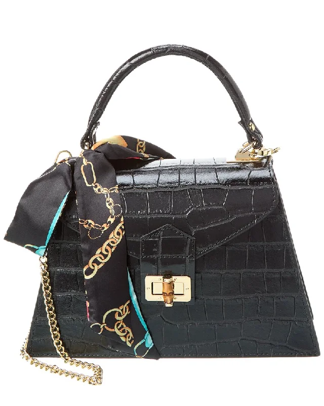 Handle bags with spacious interiors for storage -Persaman New York Marta Croc-Embossed Leather Satchel