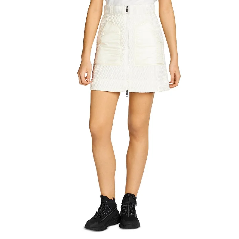 Soft skirts with gentle fabric drape -Moncler Womens Deep Pockets Above Knee Midi Skirt