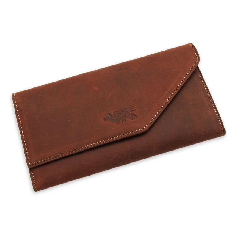 Handle bags with spacious interiors for storage -Handmade Leather Wallet, 'Inca Hummingbird' (Peru)