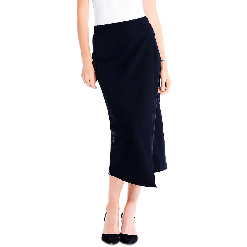 Linen Dresses for Breathable -Nic + Zoe Womens Asymmetrical Office Wrap Skirt