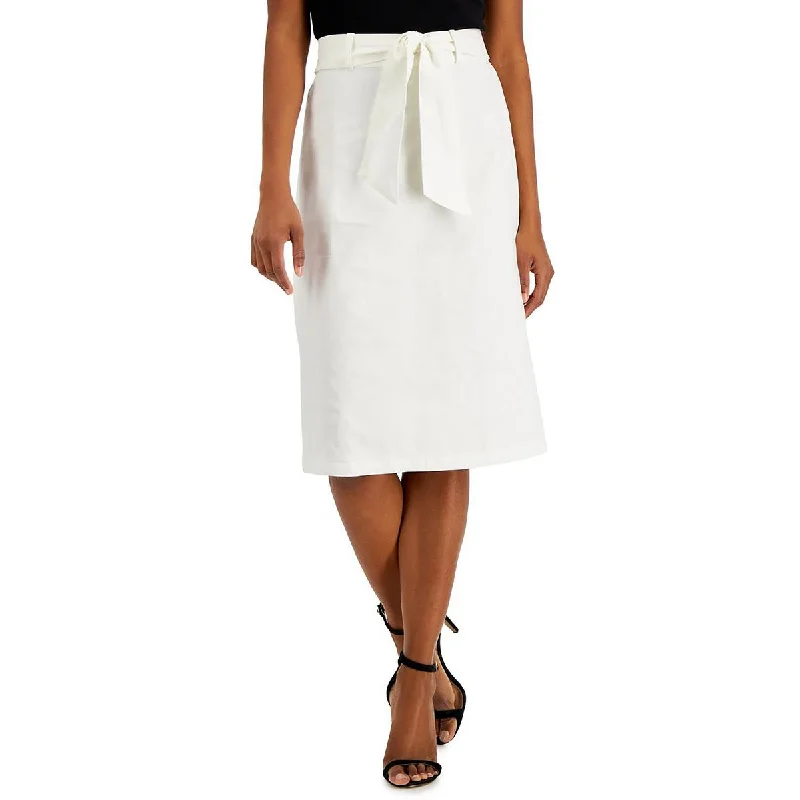 White Dresses for Pure Look -Anne Klein Womens Linen Blend Knee-Length A-Line Skirt