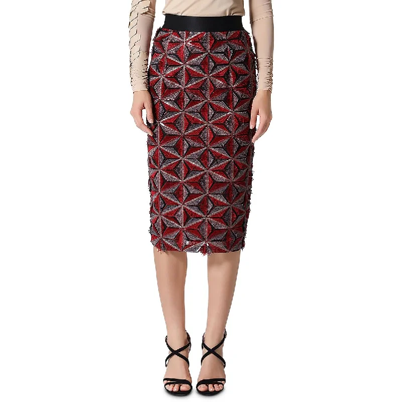 Embroidered Dresses for Detailed -Gracia Womens Textured Sequin Pencil Skirt