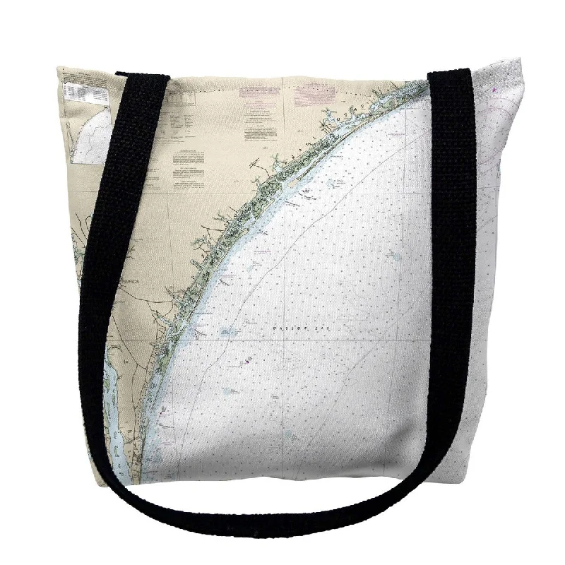 Handle bags with polka dots for fun -New River Inlet to Cape Fear - Topsail, NC Nautical Map Medium Tote Bag 16x16 - 16 inches x 16 inches