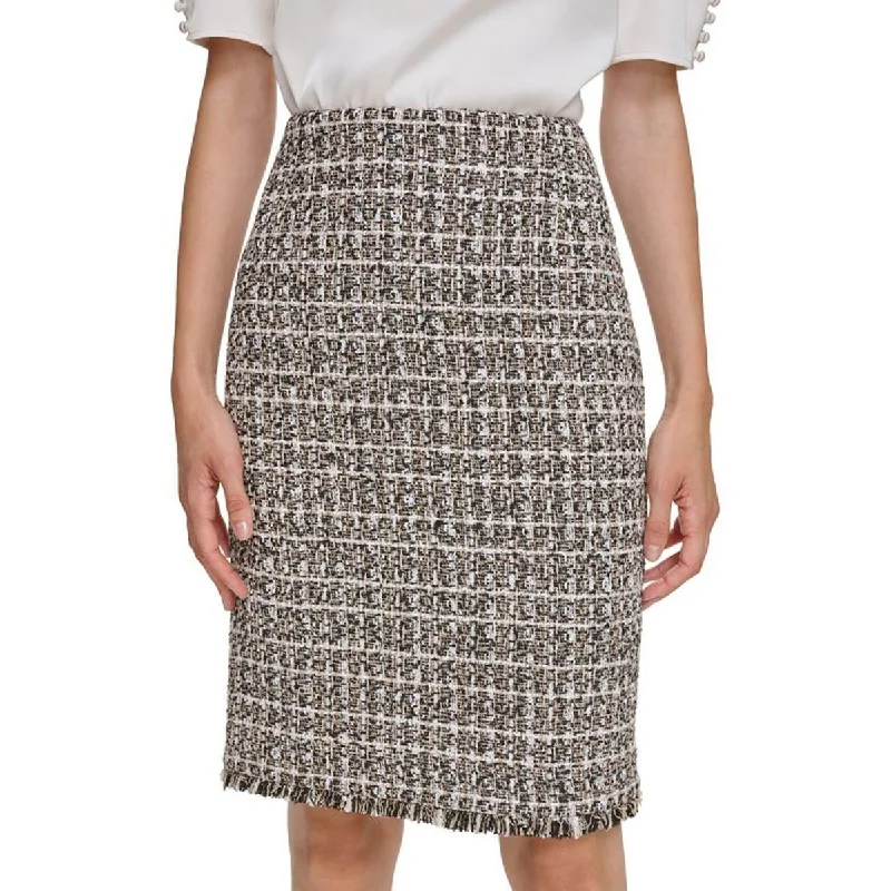 One-shoulder Dresses for Trendy -Calvin Klein Womens Petites Metallic Pencil Skirt