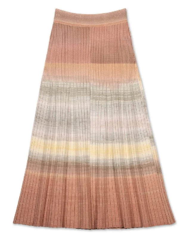 Soft cotton skirts for sensitive skin ease -Nayeli Striped Maxi Skirt