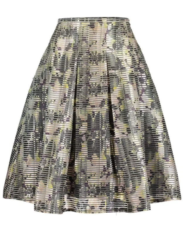 Vintage skirts for retro-inspired fashion vibes -Floral Pleat Skirt