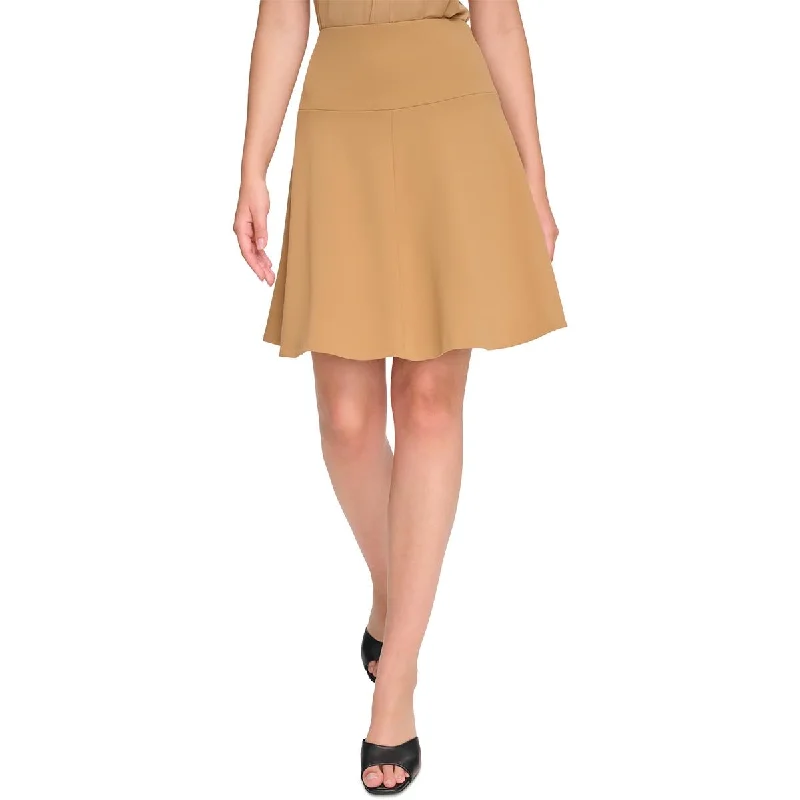 High-waisted mini skirts for retro vibes -Calvin Klein Womens Petites Crepe Mini Skirt