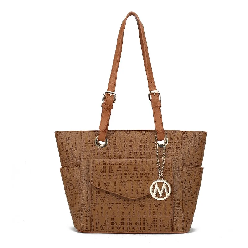 Handle bags with bold text for statements -MKF Collection Griselda M Signature Tote Bag by Mia K