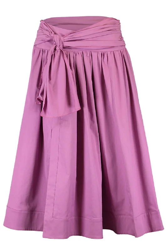 Cute mini skirts for fun party nights -Full A Line Bow Detail Skirt