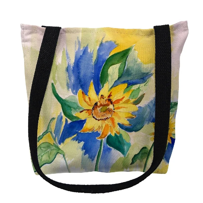 Handle bags with subtle embroidery for detail -Betsy's SunFlower Small Tote Bag 13x13