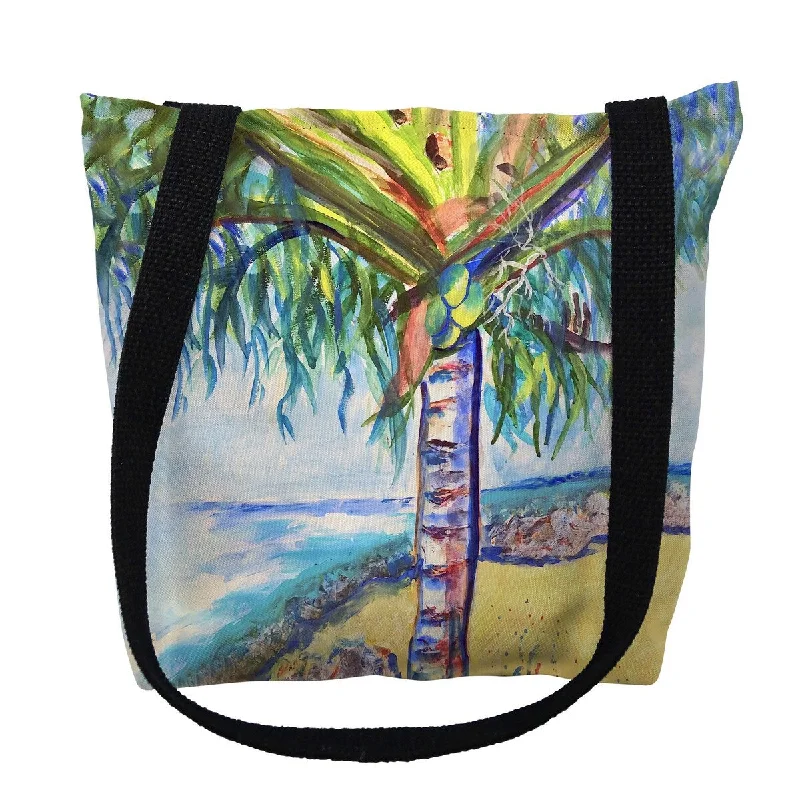 Handle bags with durable hemp for sustainability -Tall Palm Small Tote Bag 13x13