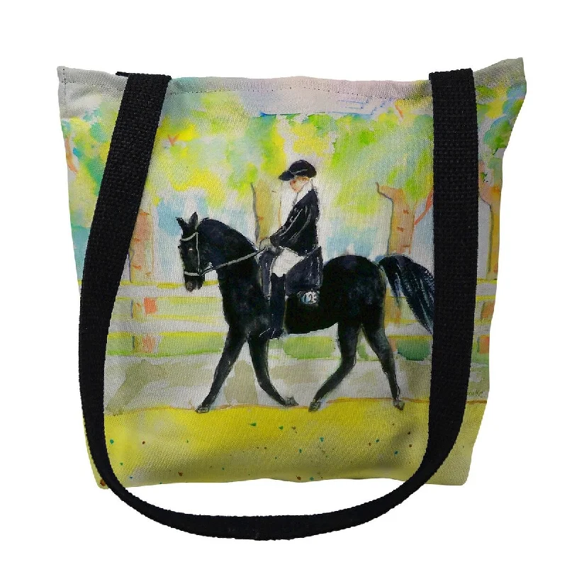 Handle bags with polka dots for fun -Black Horse & Rider Small Tote Bag 13x13