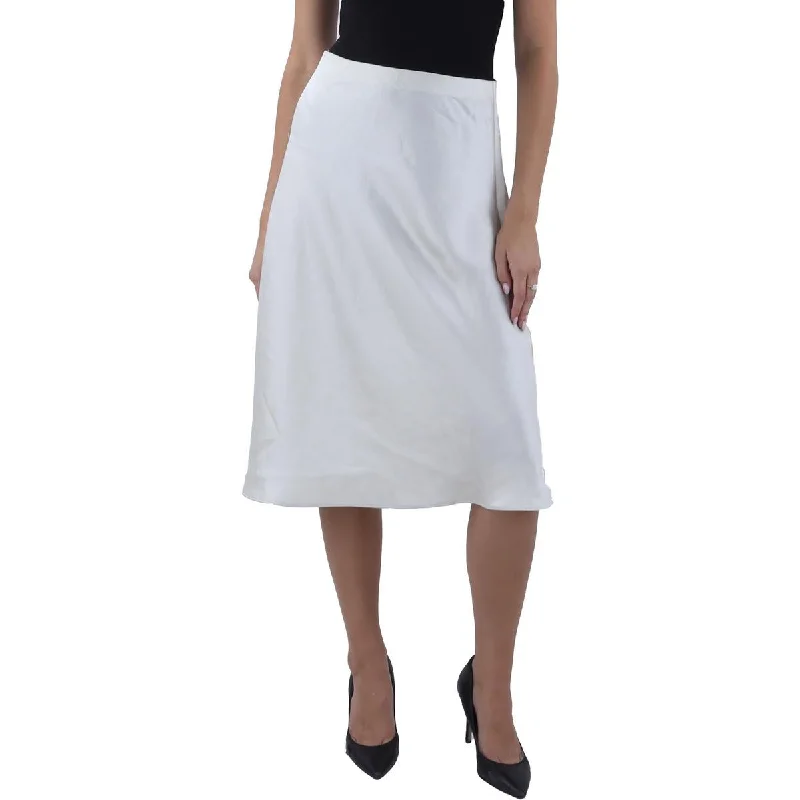 Trendy skirts with bold plaid patterns -BCBGMAXAZRIA Womens Satin Shimmer Midi Skirt