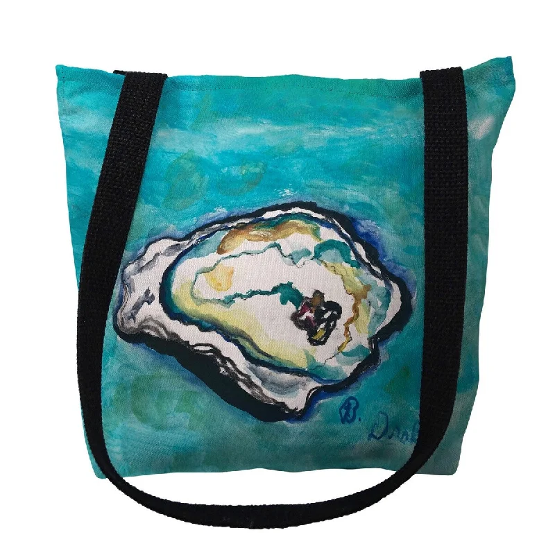 Handle bags with hidden pockets for security -Single Oyster Small Tote Bag 13x13