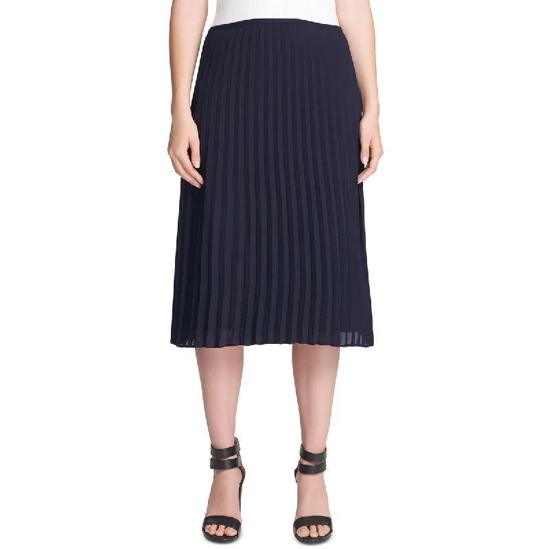 Contemporary Dresses for Fashion -DKNY Womens Petites Chiffon Pleated Midi Skirt