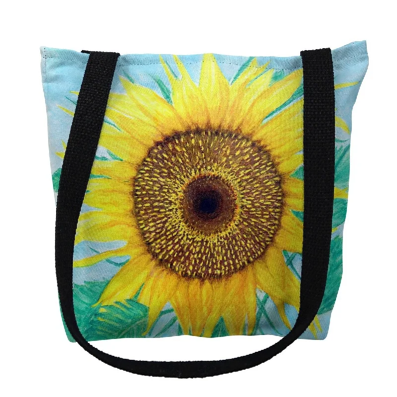 Handle bags with neutral leather for elegance -Dick's Sunflower Small Tote Bag 13x13