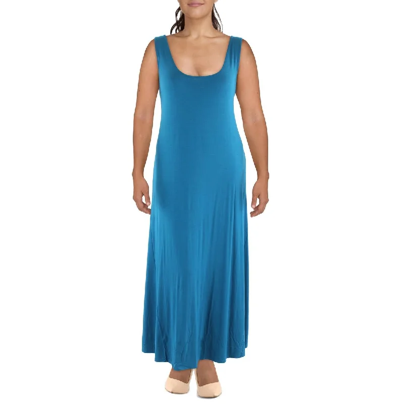 Work Dresses for Professional -24seven Comfort Apparel Womens Plus Sleeveless Long Maxi Dress