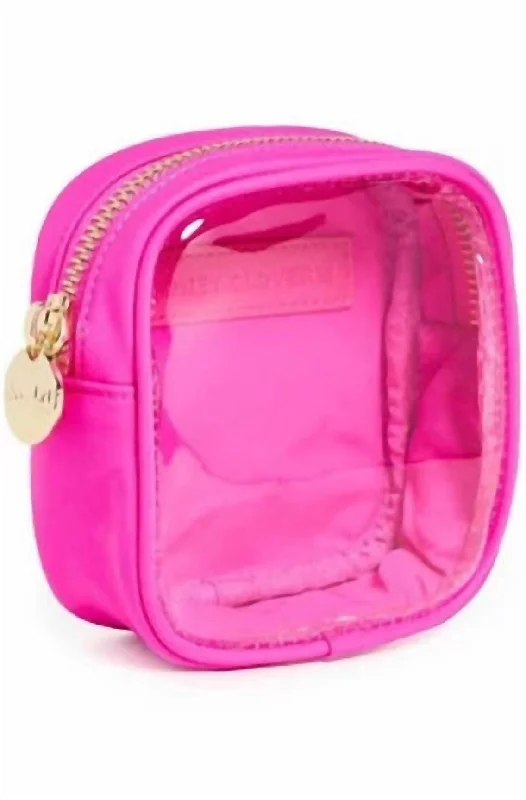 Handle bags with artistic prints for creativity -Classic Mini Pouch In Fuchsia Clear