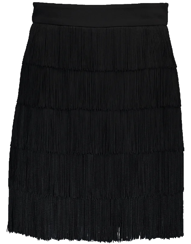 Soft linen skirts for gentle warm wear -Cady Fringe Skirt