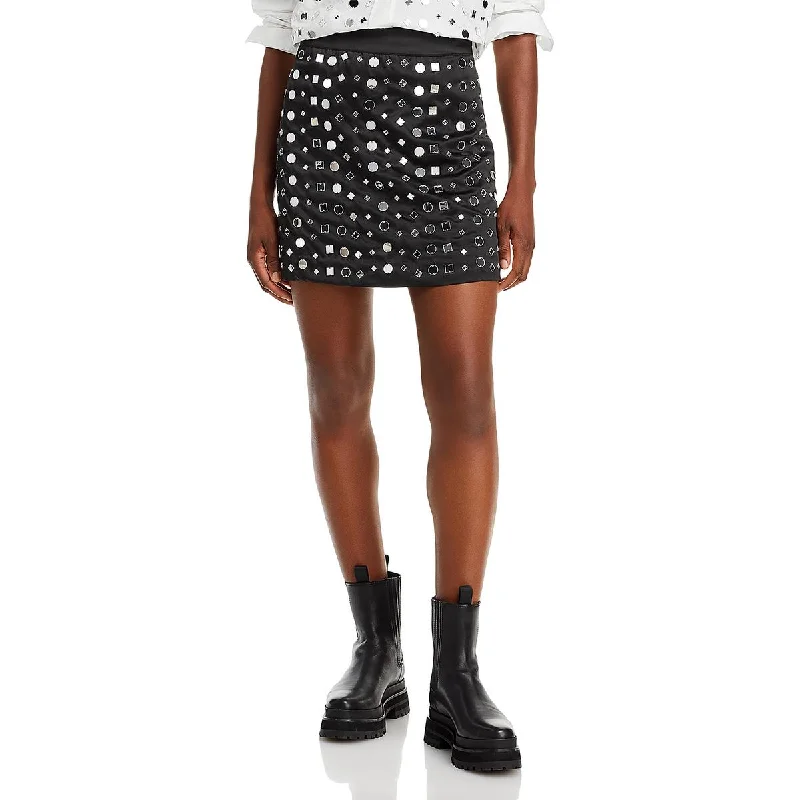 Punk Dresses with Spikes -Essentiel Antwerp Womens Embellished Short Mini Skirt