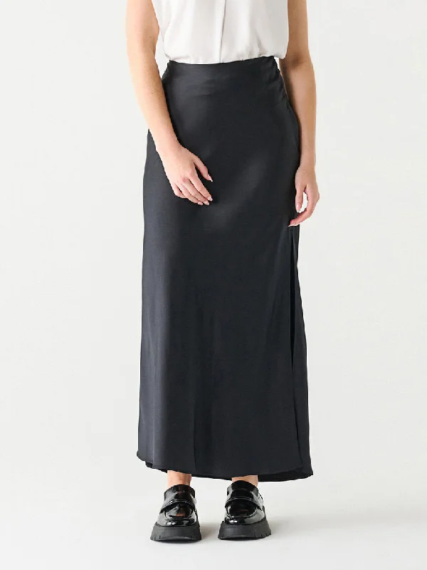 Striped Dresses for Fashionable -Satin Maxi Skirt