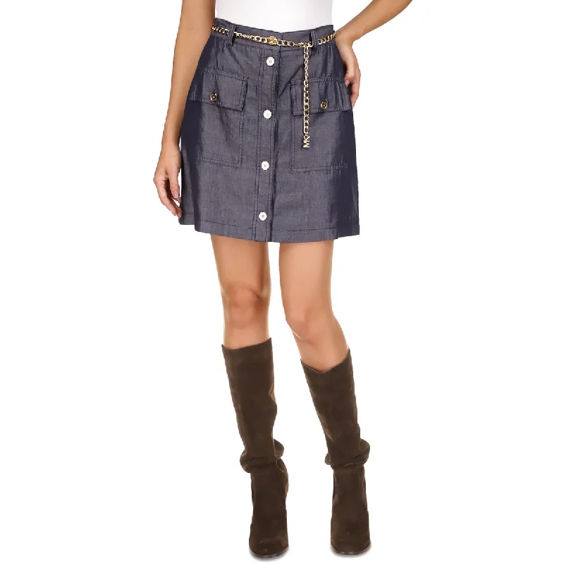 Affordable skirts with basic solid colors -MICHAEL Michael Kors Womens Denim Denim Skirt