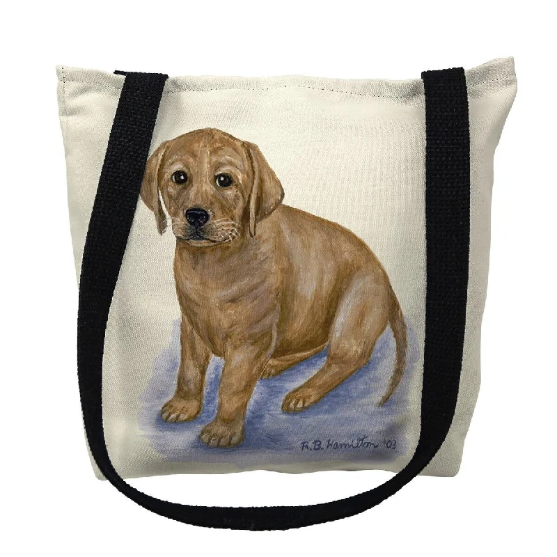 Handle bags with soft velvet for luxury -Yellow Lab Small Tote Bag 13x13