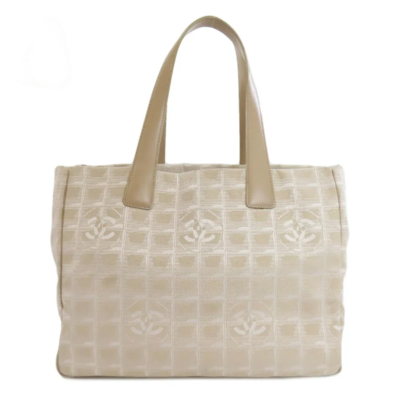 Vegan leather handle bags for eco-friendly chic -Chanel New Travel Line  Jacquard Tote Bag (Pre-Owned)