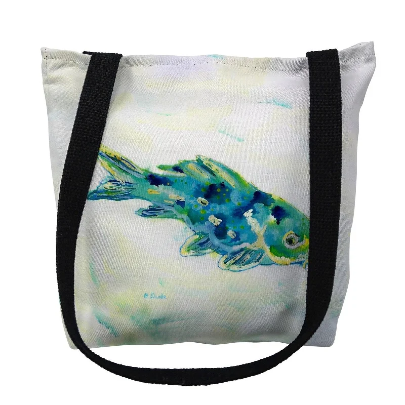 Handle bags with multi-color weaves for vibrancy -Blue Koi Small Tote Bag 13x13