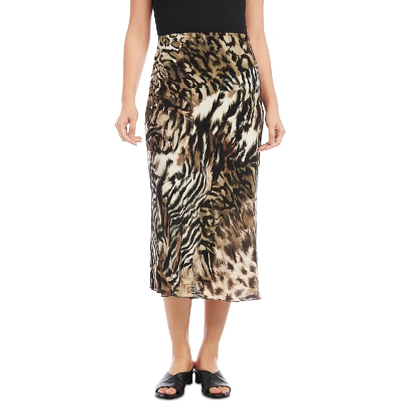 High-waisted pencil skirts for professional office wear -Karen Kane Womens Midi Animal Print Midi Skirt