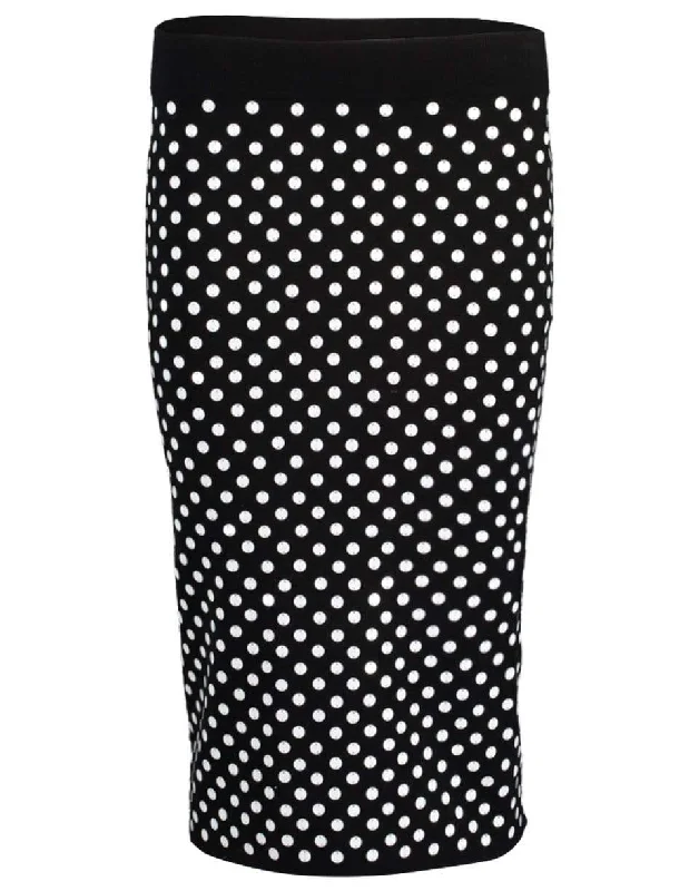 Soft skirts with gentle fabric drape -Paillette Knit Polka Dot Skirt