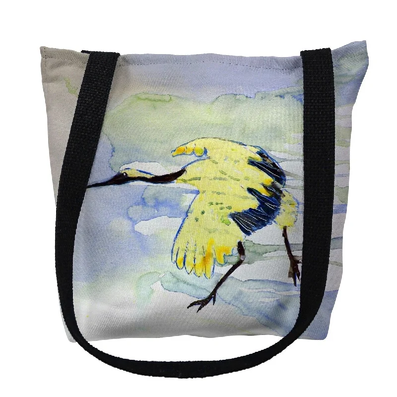 Handle bags with durable hemp for sustainability -Yellow Crane Small Tote Bag 13x13