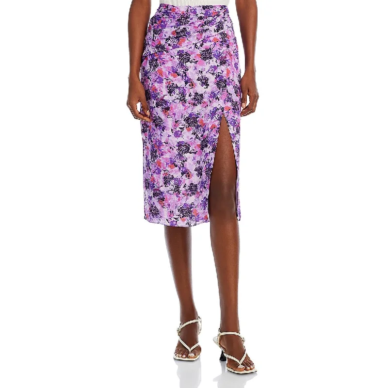 Lightweight skirts with airy fabric weave -IRO Womens Slit Floral Print Pencil Skirt