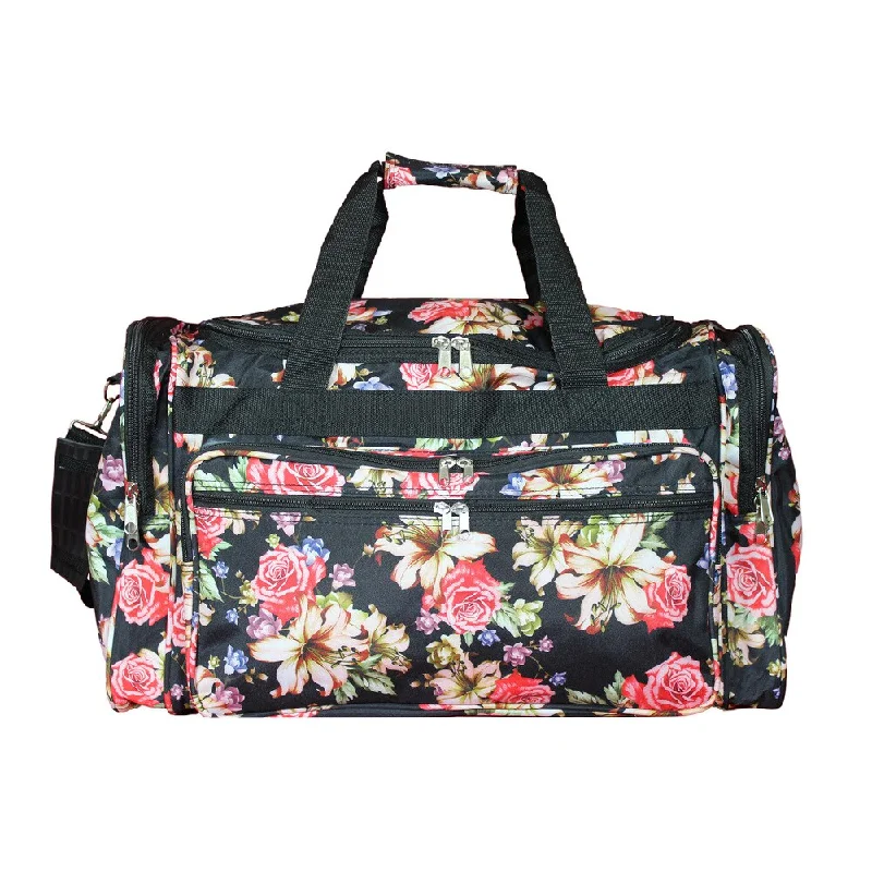 Handle bags with soft linings for protection -World Traveler Flower Bloom 22-inch Lightweight Duffle Bag