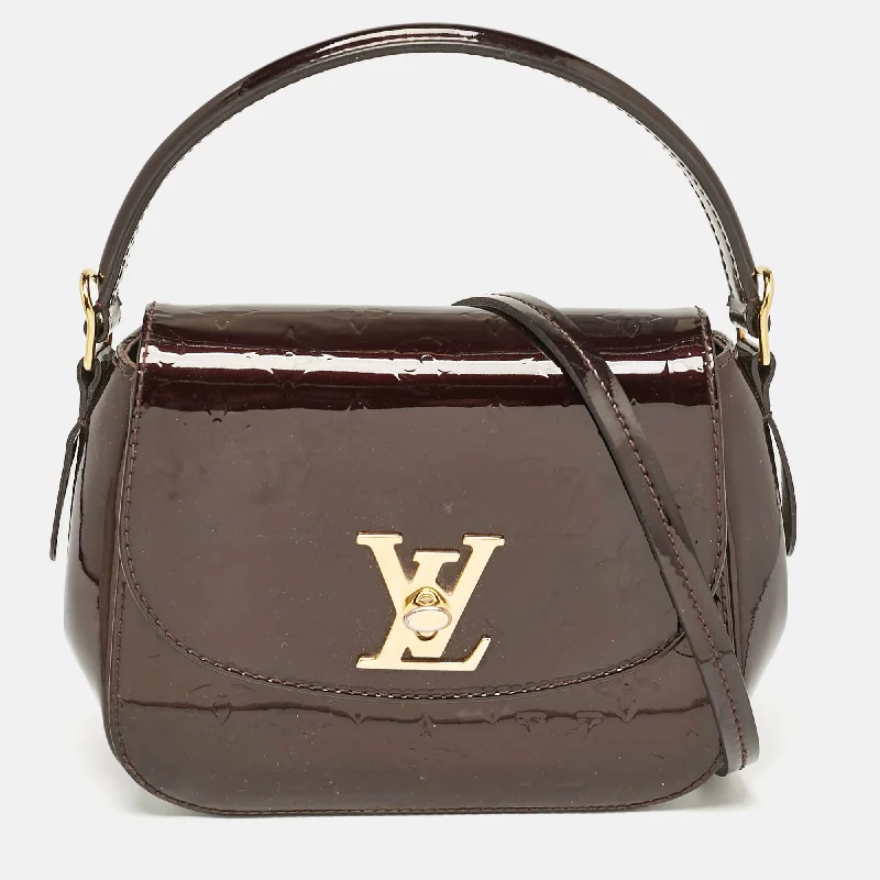 Handle bags with bold checks for trend -Louis Vuitton Amarante Monogram Vernis Pasadena Bag