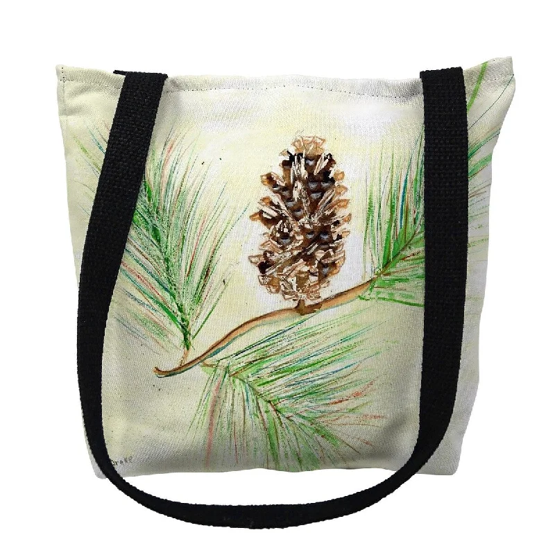 Handle bags with sturdy bases for stability -Pinecone Small Tote Bag 13x13