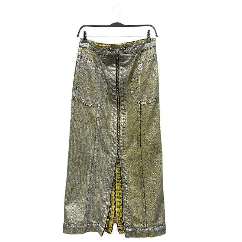 Cute pleated skirts for youthful school outfits -ECKHAUS LATTA/Long Skirt/M/Glitter/Denim/SLV/Midi Length/