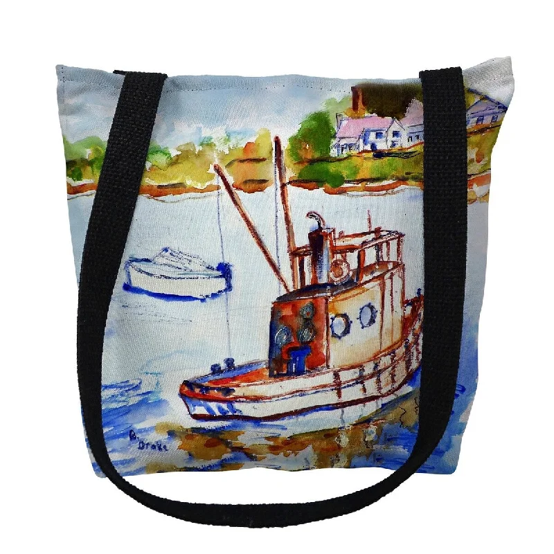 Handle bags with multi-color weaves for vibrancy -Tug Boat Small Tote Bag 13x13