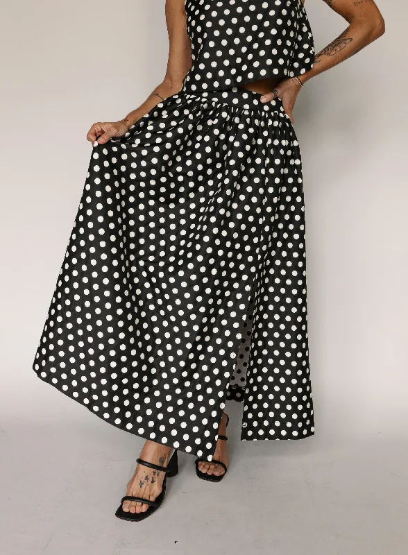 Hippie Dresses with Beads -Belle Polka Dot Skirt - Final Sale