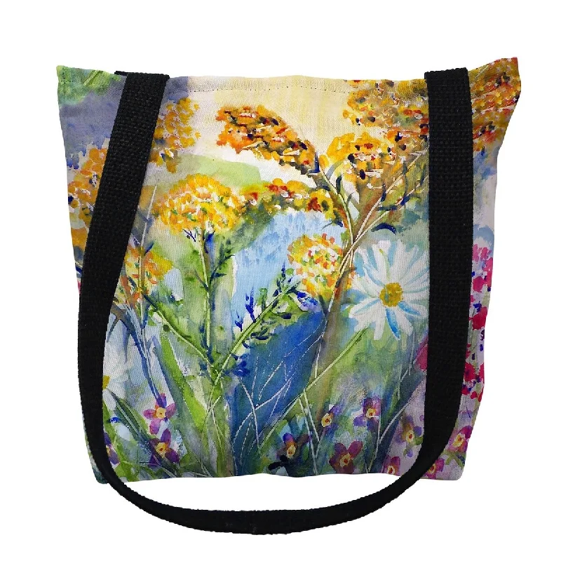 Handle bags with tie-dye patterns for fun -Wild Flowers Small Tote Bag 13x13