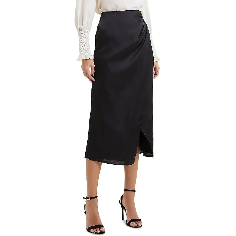 Office Dresses for Business -French Connection Womens   Satin Long Wrap Skirt