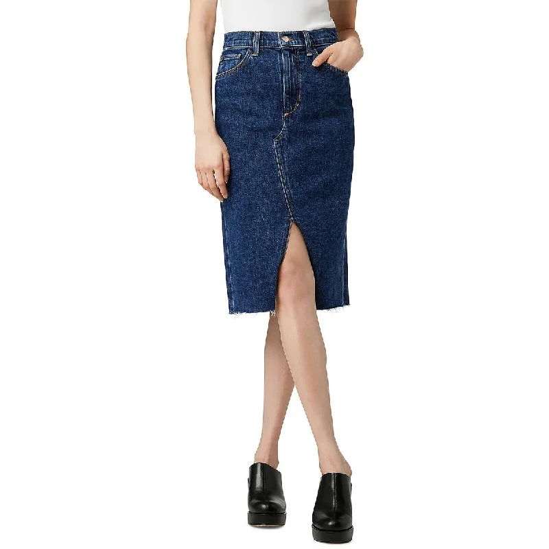 Polyester Dresses for Durable -Joe's Womens The Joplin Slit Knee-Length Denim Skirt