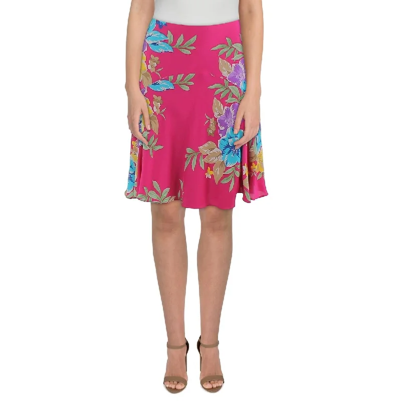 Classic black maxi skirts for versatility -Lauren Ralph Lauren Womens Mini Floral Print A-Line Skirt