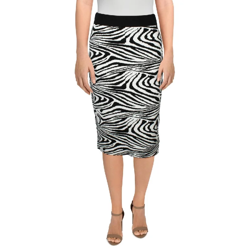 Party Dresses for Celebration -Carmen Marc Valvo Womens Animal Print Midi Pencil Skirt